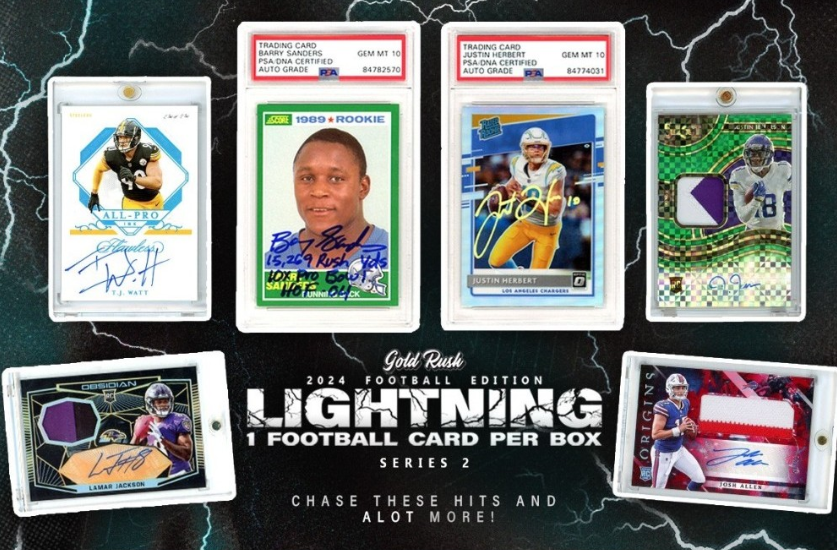 Gold Rush 2024 Series 2 Lightning Football Card! | Personal Break | (We can break or ship sealed) *BREAK#PET293*