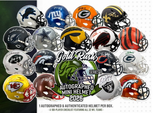 Gold Rush 2026 S1 FOOTBALL Mini Helmet - | PICK 1 TEAM | GET 3 RANDOM TEAMS | $23/Spot or 2 for $43* | BREAK#DAV719