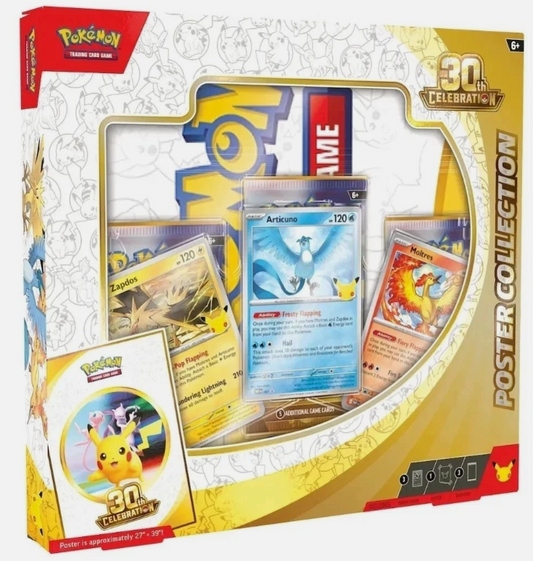 Pokemon TCG 30th Celebration 30th Anniversary Poster Collection - THREE booster packs!