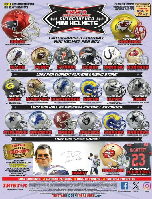 CASE BREAK! | 8 AUTOGRAHPED Tristar 2024 FOOTBALL Mini Helmets $137/Spot or 2 for $258 | RANDOM DIVISION BREAK | *BREAK#DAV589*