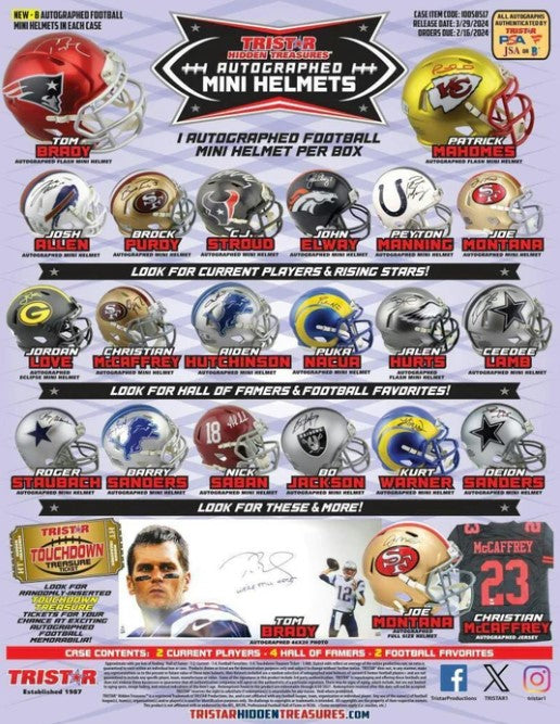 Tristar 2024 FOOTBALL Mini Helmet ONE (1) Box Break! | Pick 1 Team Get 3 Random | *Breaks when Full* | *BREAK#DAV636*