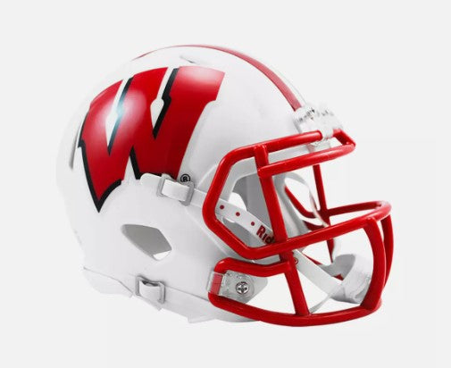 Wisconsin Badgers College Unsigned Riddell Mini Helmet Shell Included