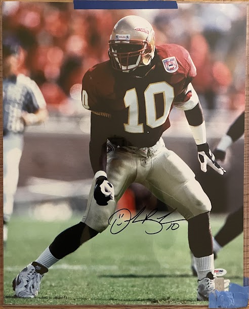 Derrick Brooks Autographed 16x20 Photo PSA COA College FSU Bucs