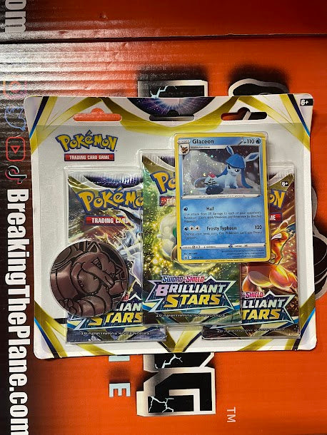 Pokemon Brilliant Stars 3 Pack Blister with Glaceon Promo