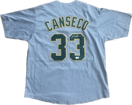 Jose Canseco Auto Custom Jersey Beckett COA Oakland A's Athletics Baseball