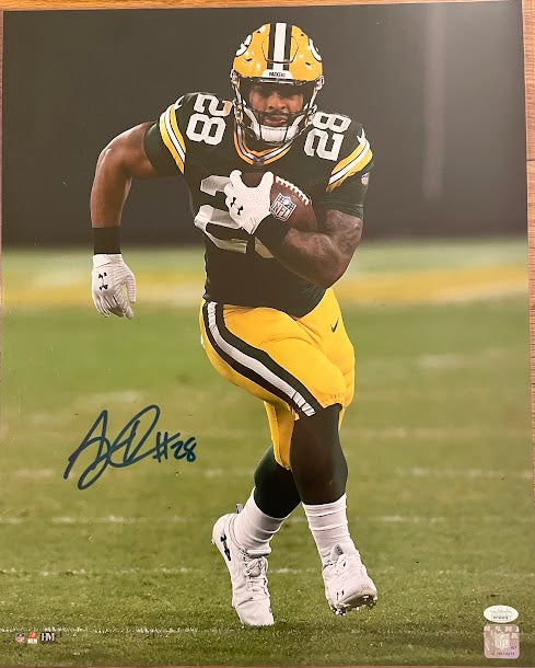 AJ Dillon Autographed 16x20 Photo JSA COA Packers