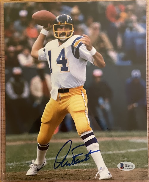 Dan Fouts Autographed 8x10 Photo Beckett COA Chargers HOF