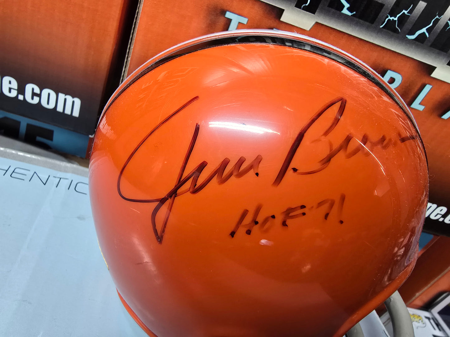 Jim Brown 2-bar Facemask Mini Helmet Autographed Auto Cleveland Browns Tristar COA