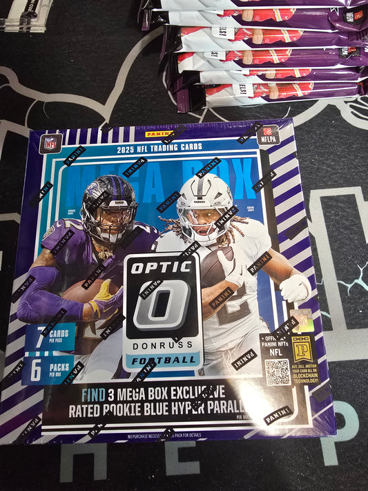 2025 Panini Donruss OPTIC Football Mega Box - One autograph or memorabilia hit!