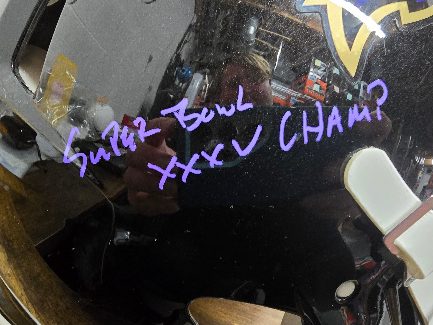 Trent Dilfer AUTHENTIC Super Bowl XXXV Inscription Helmet JSA COA