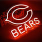 Chicago Bears Neon Sign Light for Wall Decor Football Team Led for Man Cave