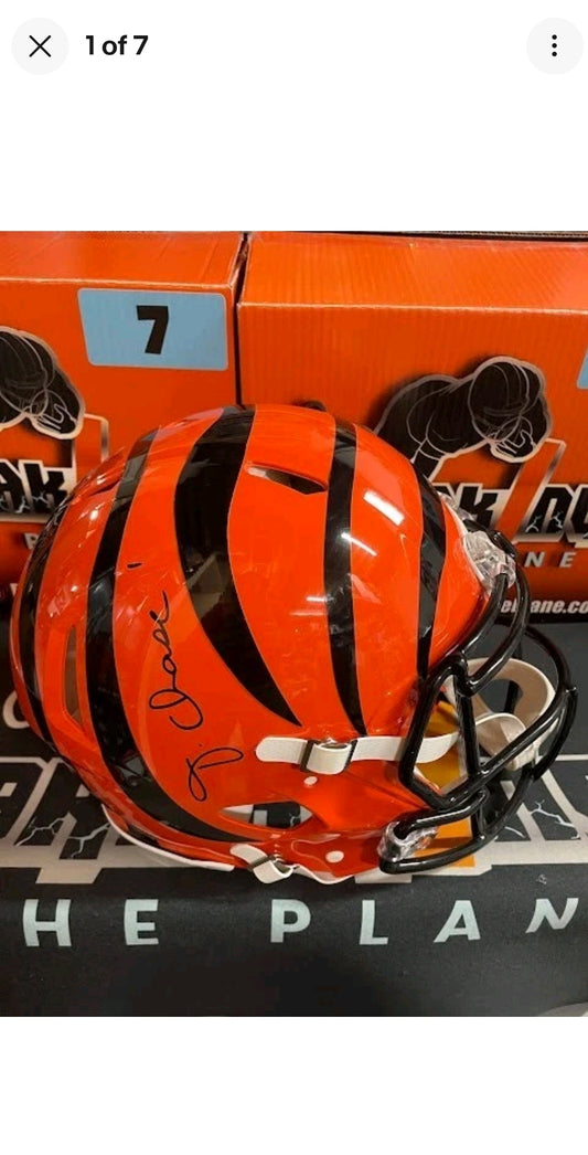 Jamaar Chase Autographed AUTHENTIC Bengals Full Size Helmet Beckett COA