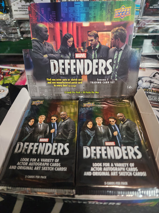 Marvel Defenders 2018 Hobby Pack - one auto and/or sketch per box! Daredevil Jessica Jones Luke Cage Iron Fist Netflix