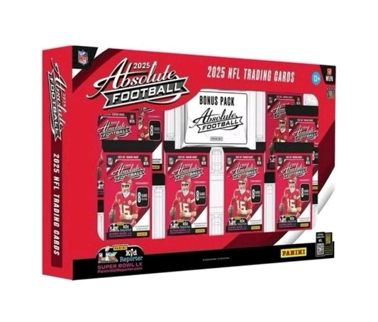 2025 Absolute Football Window Box - 8 packs plus 1 bonus pack = 9 packs!