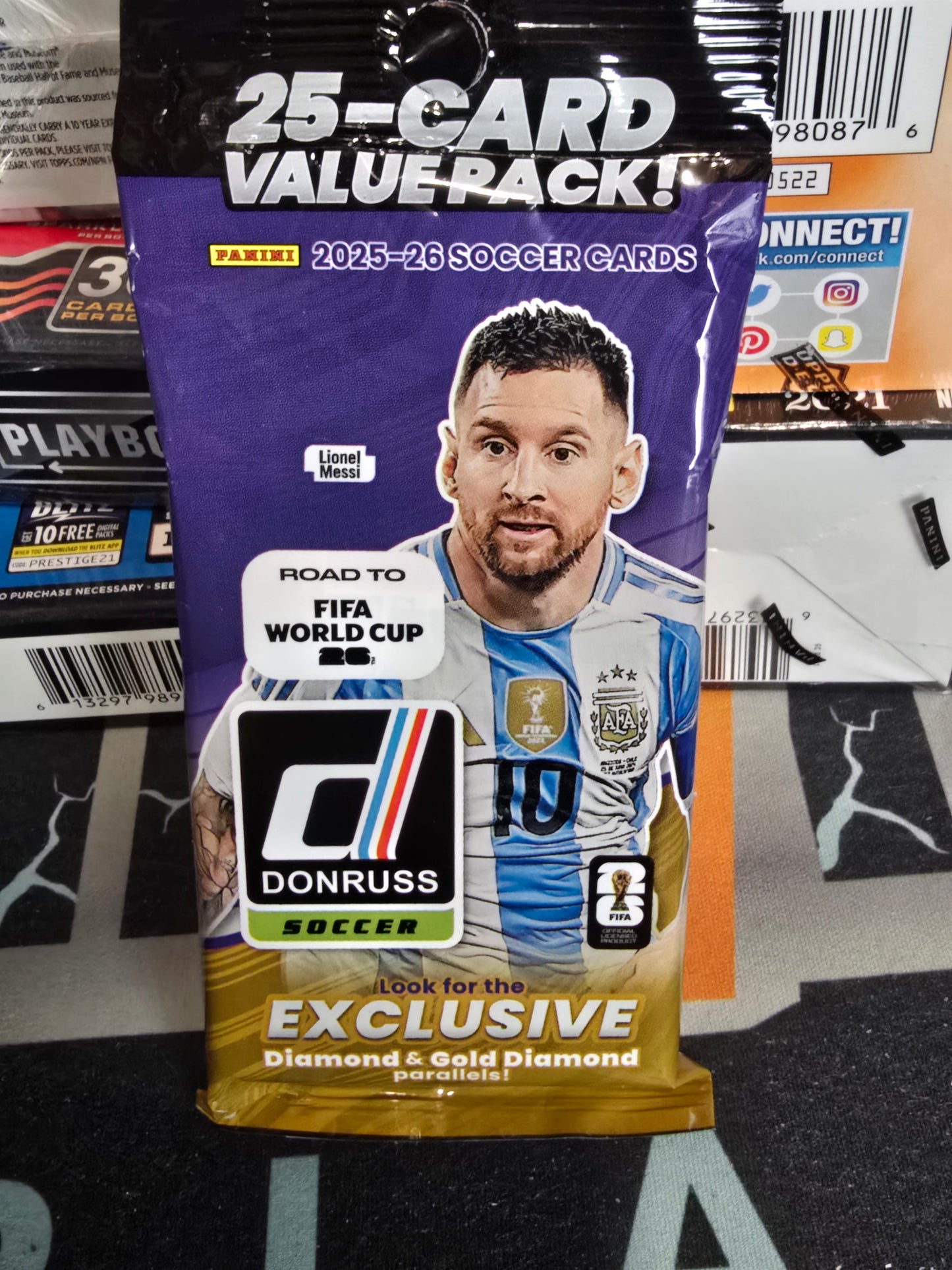 2025-2026 Donruss Soccer Road to the FIFA World Cup Fat Pack Hanger Pack