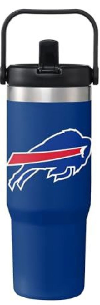 FOCO Buffalo Bills NFL 30 oz Straw Tumbler Stainless Steel