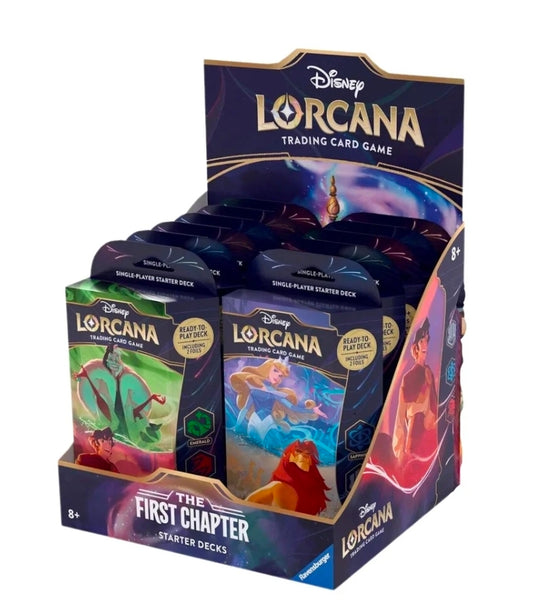 FULL CASE OF 12 - 12 packs! Disney Lorcana The First Chapter Booster Pack Starter Decks - includes ONE BOOSTER PACK per deck!