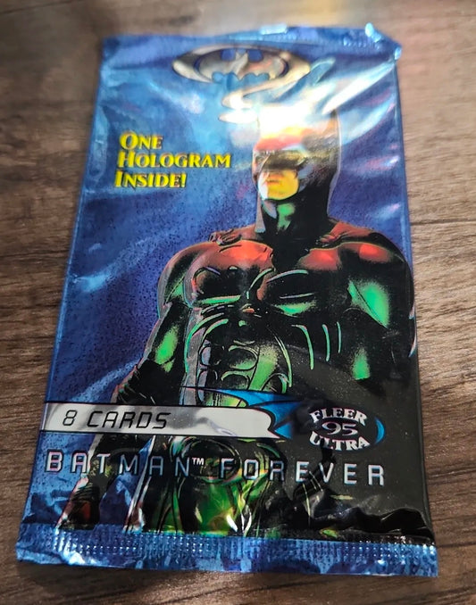 Lot of TWO (2) 1995 Fleer Ultra Batman Forever Hobby Packs (1 holo/pack!)