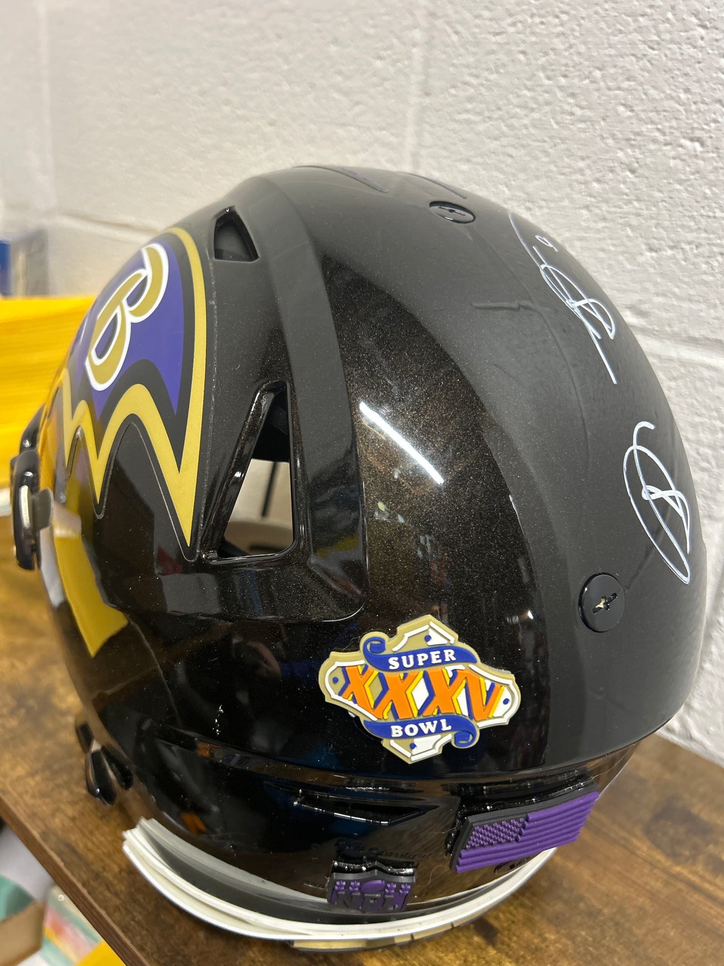 Shannon Sharpe Speed Flex AUTHENTIC Super Bowl XXXV Helmet Beckett COA