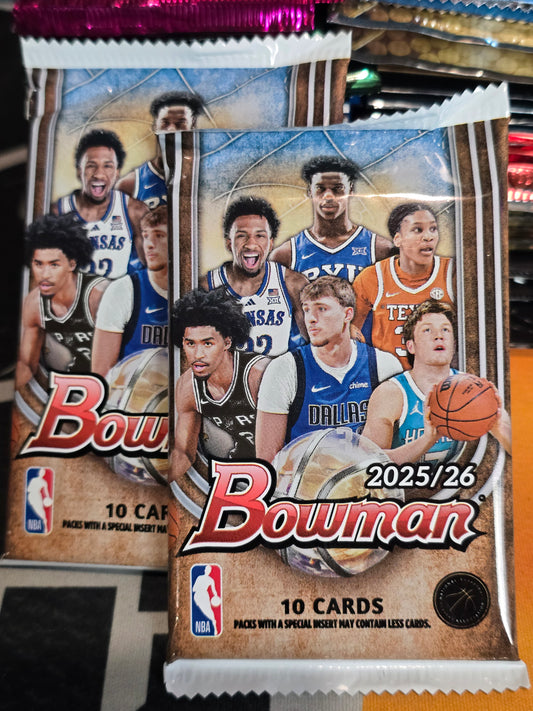 Lot of TWO (2) 2025-2026 Bowman Basketball Blaster Packs Cooper Flagg RC?