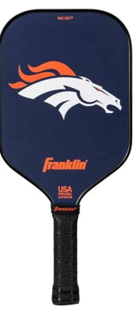 NEW! Compare at $99.99...Franklin Sports NFL Denver Broncos Pickleball Paddle - Pickleball X - Polypropylene Core - NFL Official Licensed Product - USAPA Approved