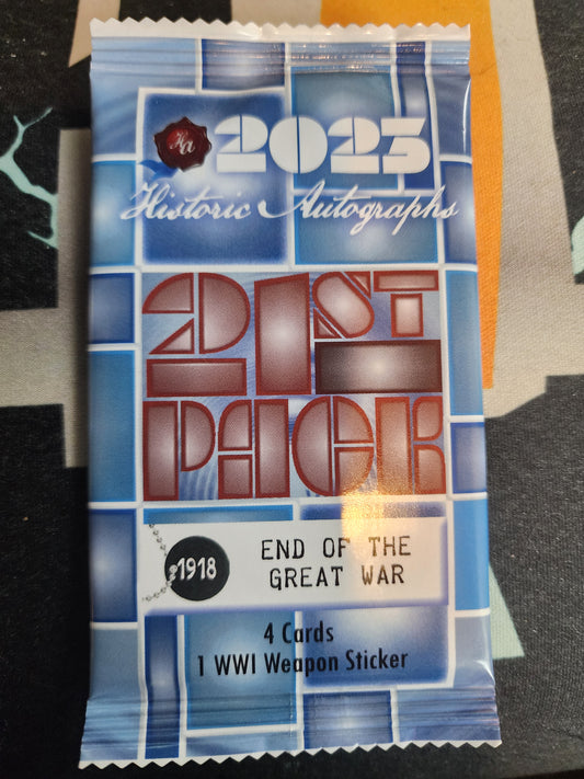21st Pack! 1918 The Great War Hobby Pack - search for Babe Ruth Autos and Historical DNA cards! 4 cards and 1 sticker
