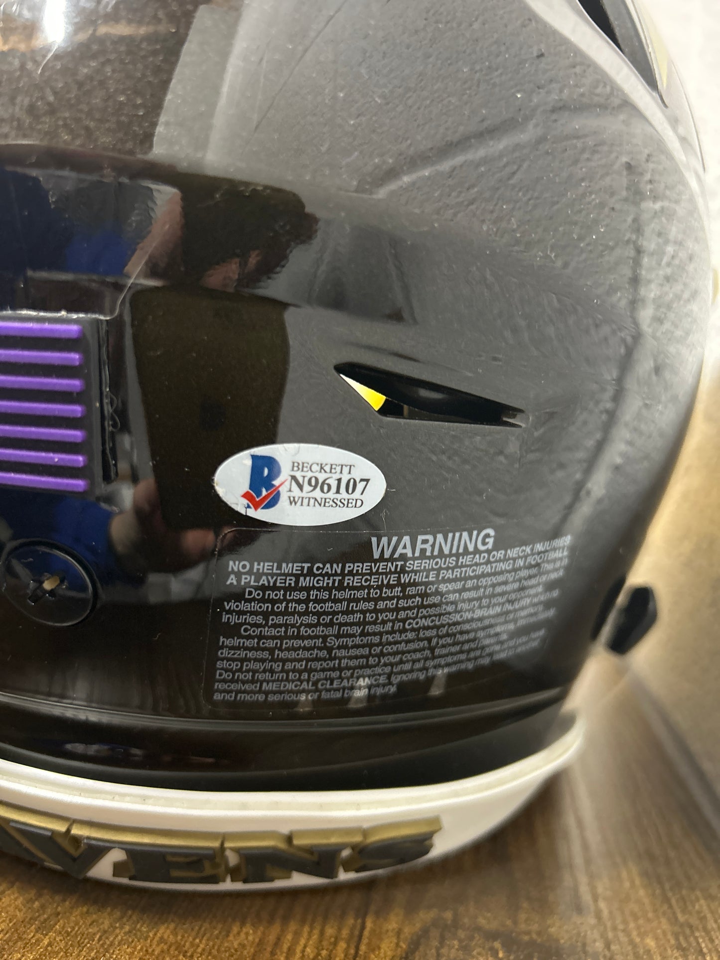 Shannon Sharpe Speed Flex AUTHENTIC Super Bowl XXXV Helmet Beckett COA