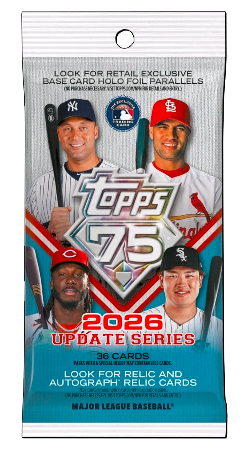 2026 TOPPS UPDATE SERIES BASEBALL VALUE PACK FAT PACK MLB