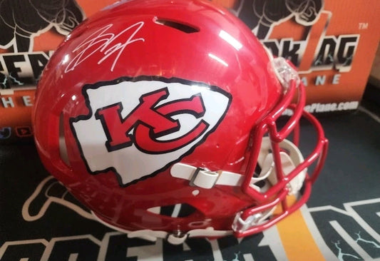 Sky Moore Autographed Authentic Chiefs Full Size Red FaceMask Beckett COA