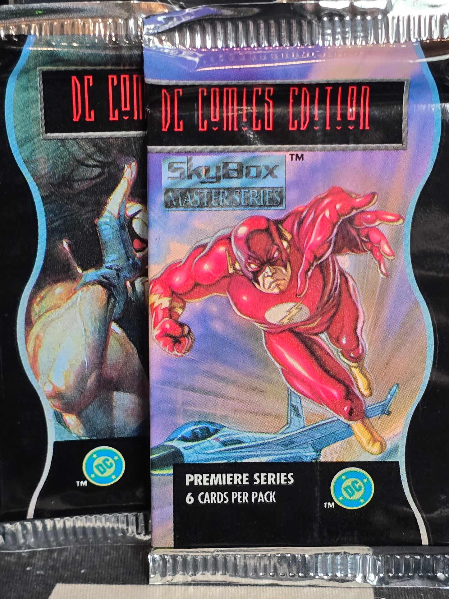 Lot of TWO (2) 1994 Skybox Master Series DC Comics Hobby Packs