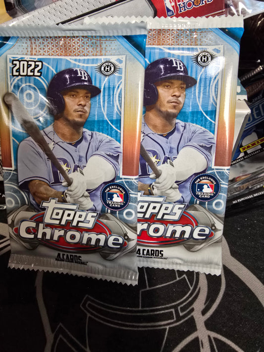 Lot of TWO (2) 2022 Topps Chrome Baseball Hobby Packs