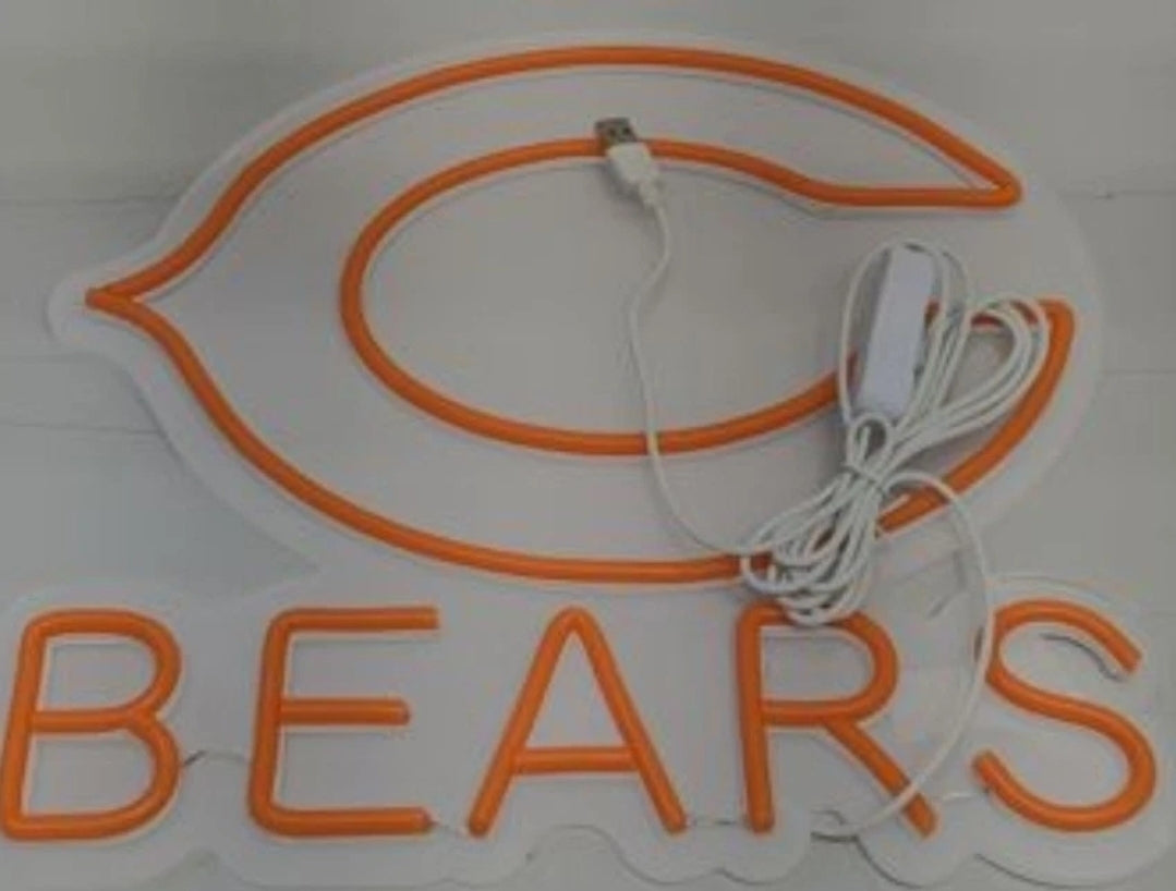 Chicago Bears Neon Sign Light for Wall Decor Football Team Led for Man Cave