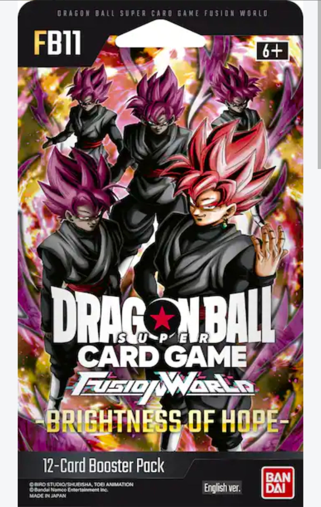 FB11 Dragonball Z Brightness of Hope Fusion World ENGLISH TCG SLEEVED Booster Pack 12 cards!