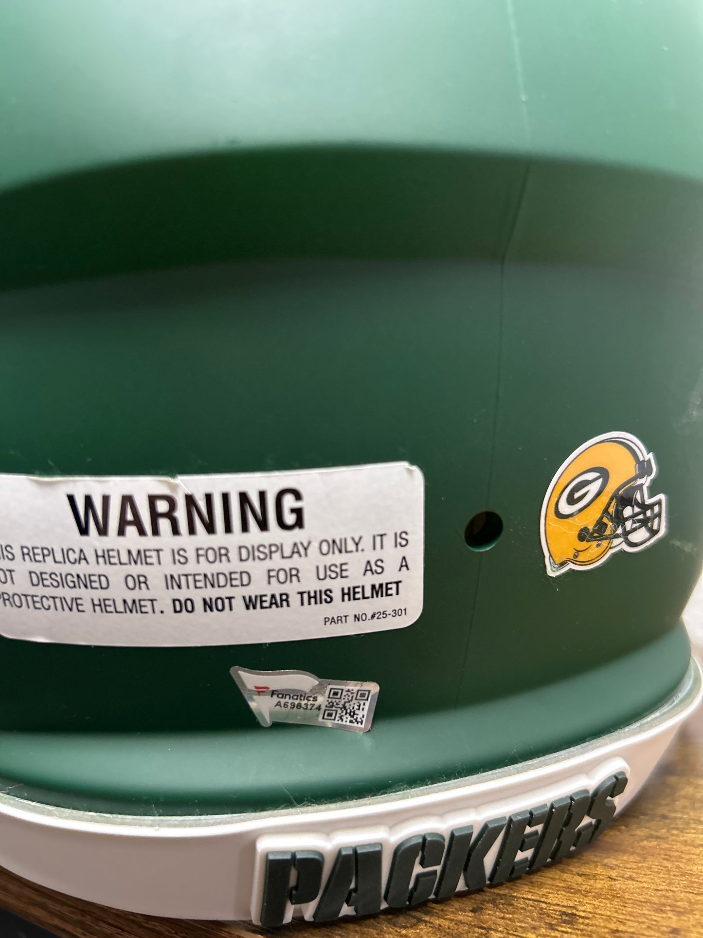 Aaron Rodgers AMP Specialty Autographed Full Size Helmet Green Bay Packers Fanatics COA with visor