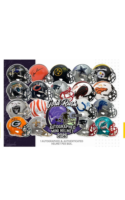 GROUP BREAK - NEW Gold Rush 2025 Series 5 FOOTBALL MINI HELMET | PICK 1 TEAM | GET 3 RANDOM TEAMS | $23/Spot | *BREAK#DAV584*