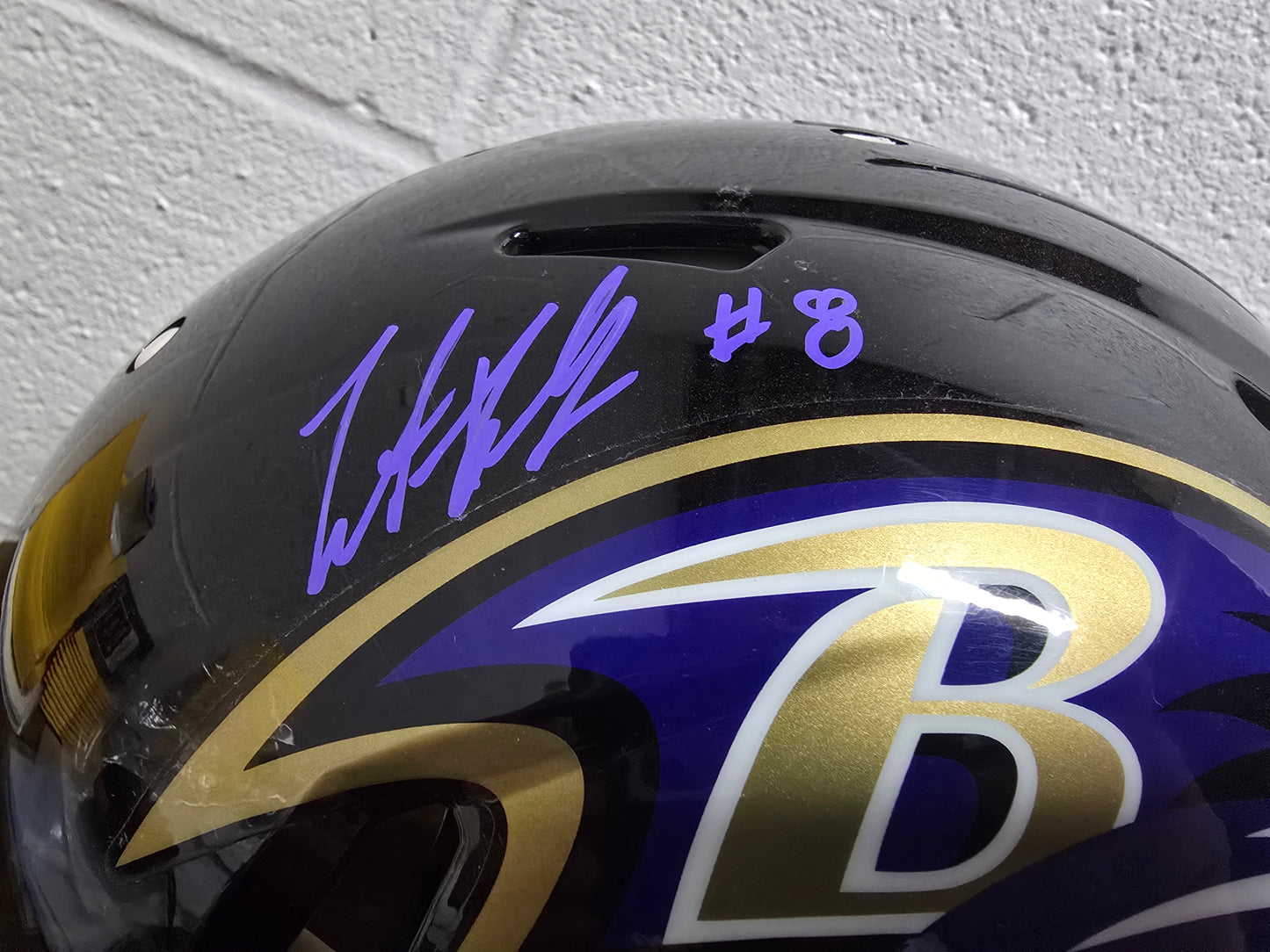 Trent Dilfer AUTHENTIC Super Bowl XXXV Inscription Helmet JSA COA