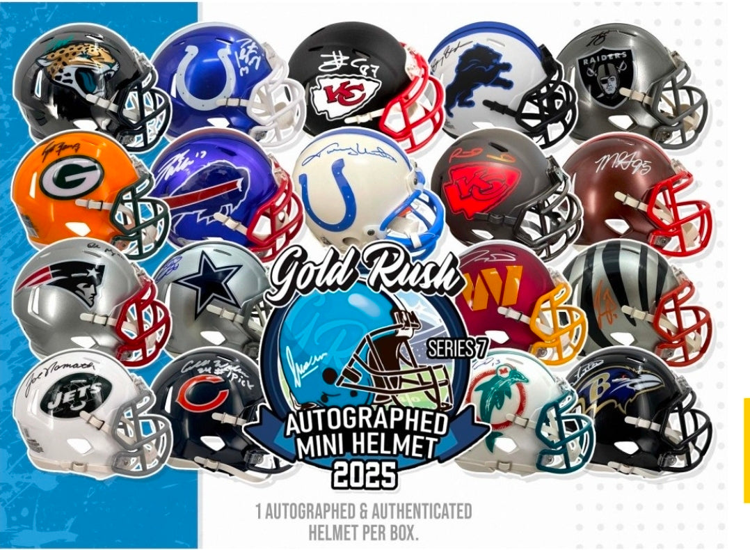 GROUP BREAK PLEASE READ - NEW Gold Rush 2025 Series 7 FOOTBALL MINI HELMET | PICK 1 TEAM | GET 3 RANDOM TEAMS | $23/Spot | *BREAK#DYL006*