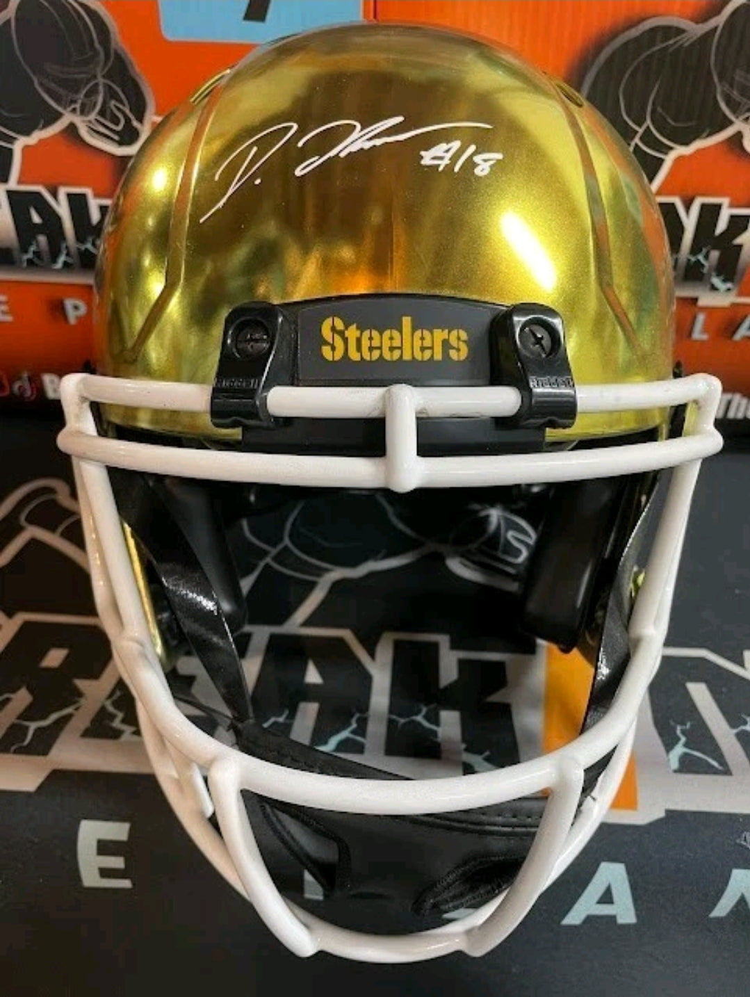 Dionte Johnson Autograph Chrome Authentic Steelers Custom Full Size Beckett COA