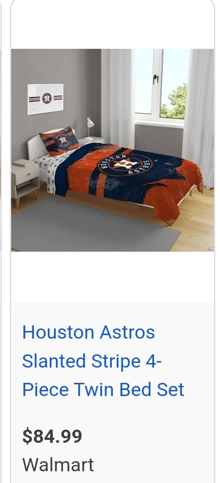 BRAND NEW! $84.99 on Walmart.com - Northwest Houston Astros Twin Comforter Set MLB Baseball