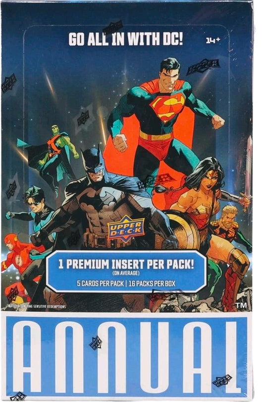 2025-2026 DC Annual Hobby Box - 16 packs! 1 premium insert/pack
