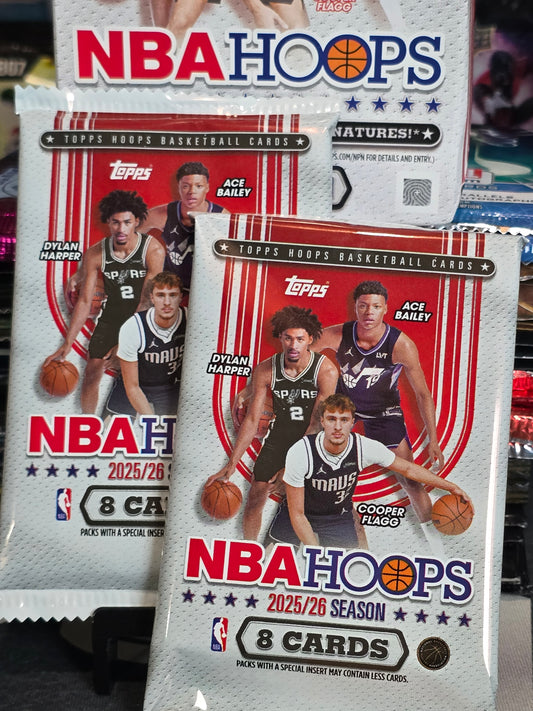 Lot of TWO (2) 2025-2026 Topps NBA Hopps Basketball Blaster Packs Cooper Flagg RC?
