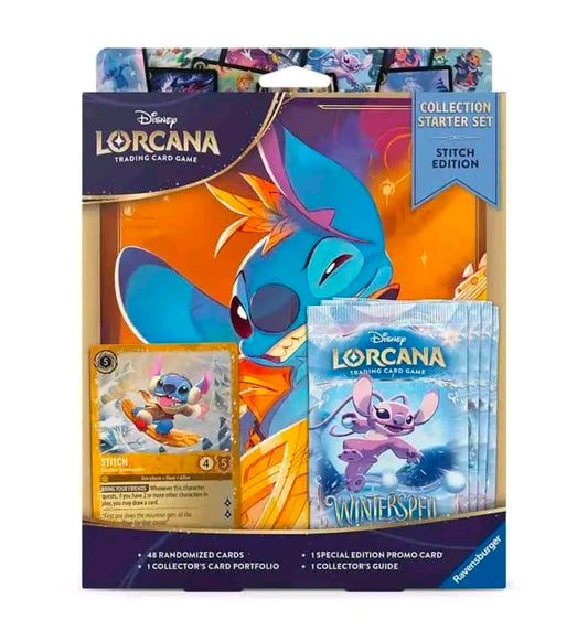 Disney Lorcana TCG Winterspell Stitch Binder Collection - 4 booster packs, binder, and promo card!