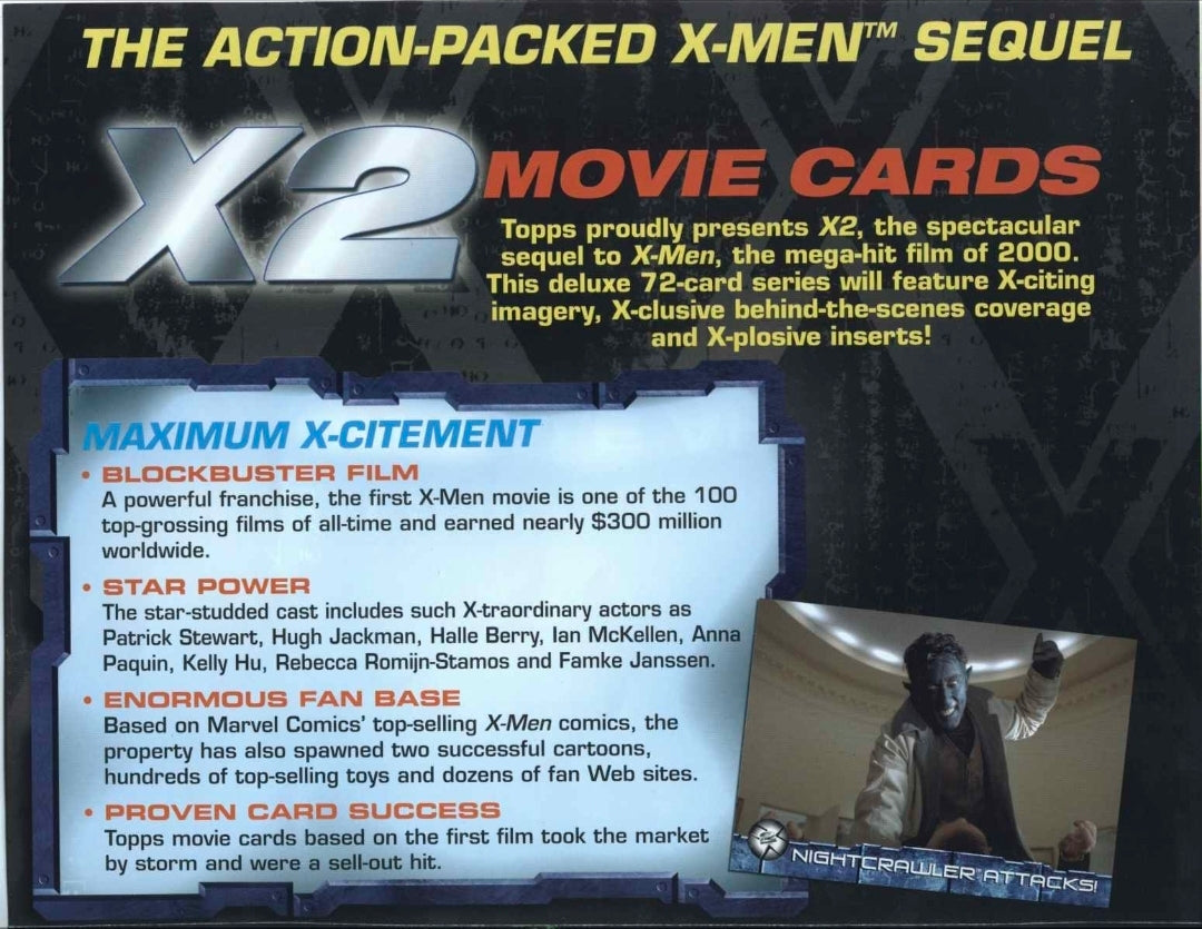 RARE X2: The Movie Hobby Pack X-Men - chase autos! Marvel