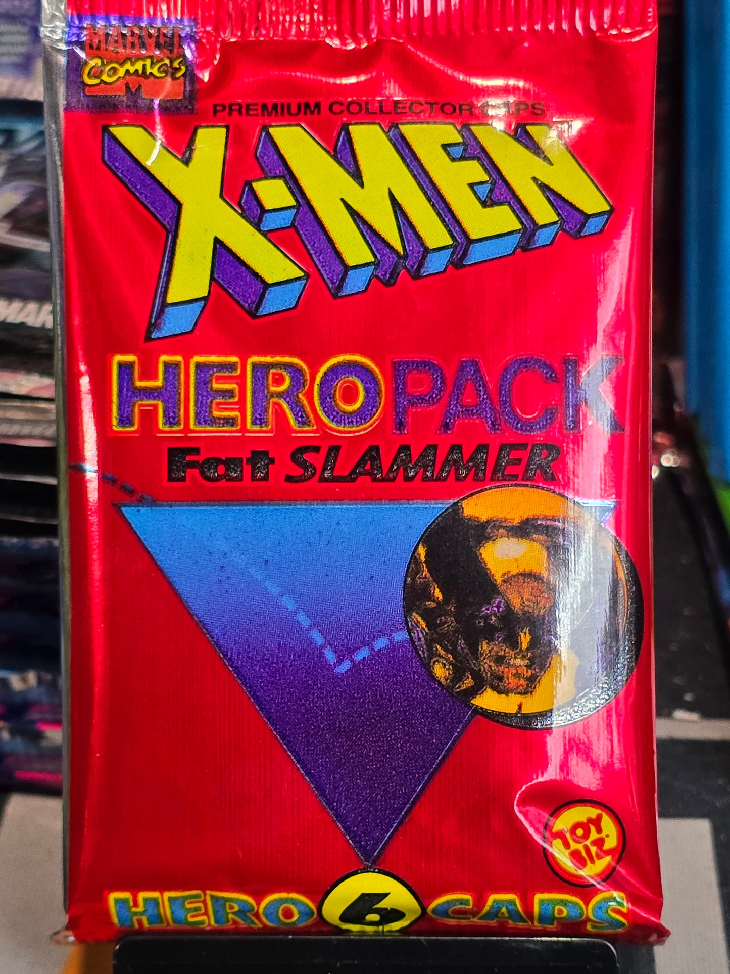 1994 Marvel X-Men Hero Caps Fat Slammer Hero Pack! 6 Hero Caps Toy Biz