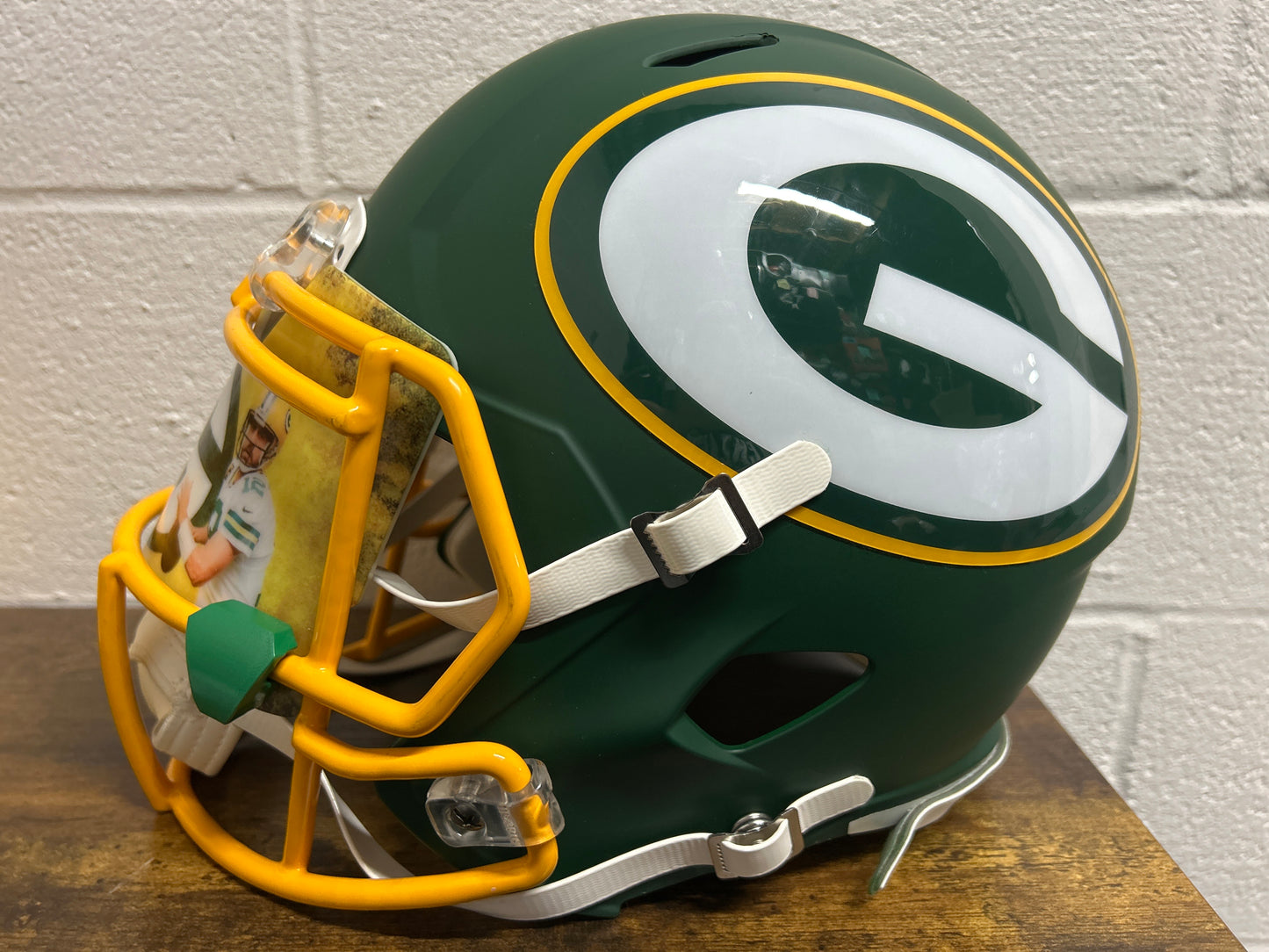 Aaron Rodgers AMP Specialty Autographed Full Size Helmet Green Bay Packers Fanatics COA with visor