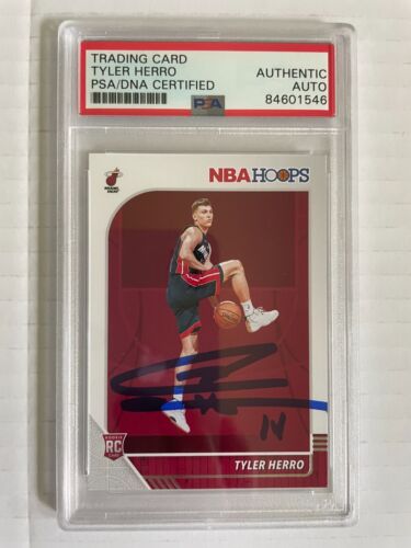 PSA COA auto Tyler Herro 2019-2020 Panini Hoops Basketball Rookie Card RC Heat