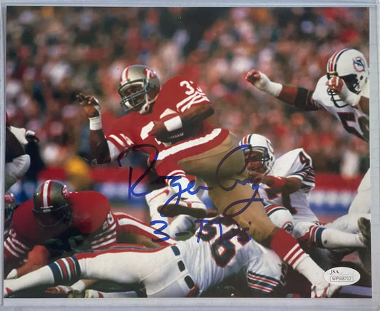 Roger Craig 49ers Autographed 8x10 Photo "3-TDs" Inscription With JSA COA