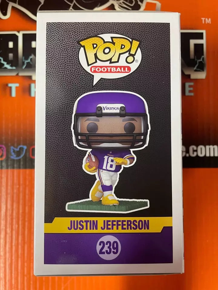 Justin Jefferson Autographed Vikings Funko Pop with Beckett COA