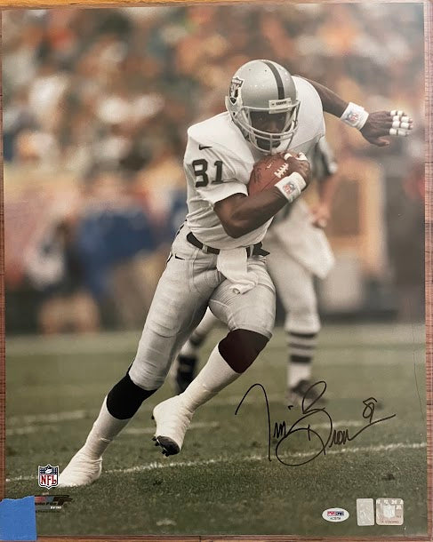 Tim Brown Autographed 16x20 Photo PSA COA Raiders