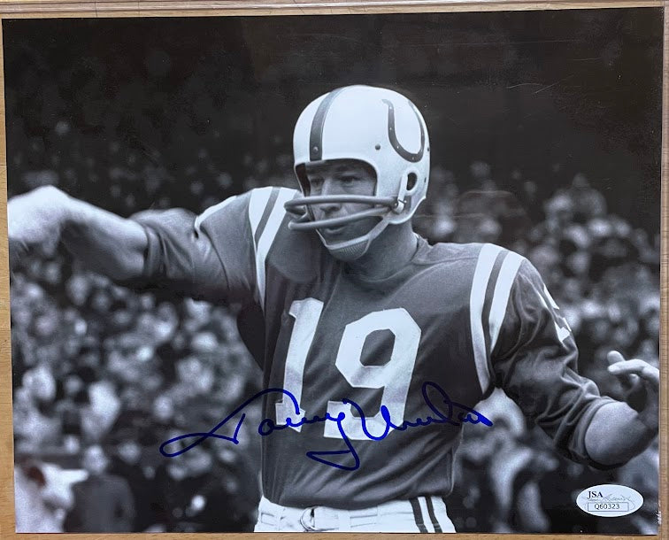 Johnny Unitas Autographed 8x10 Photo JSA COA Colts Baltimore BW